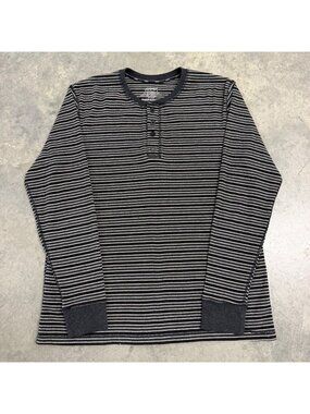 Jockey Striped Waffle Knit Thermal Henley